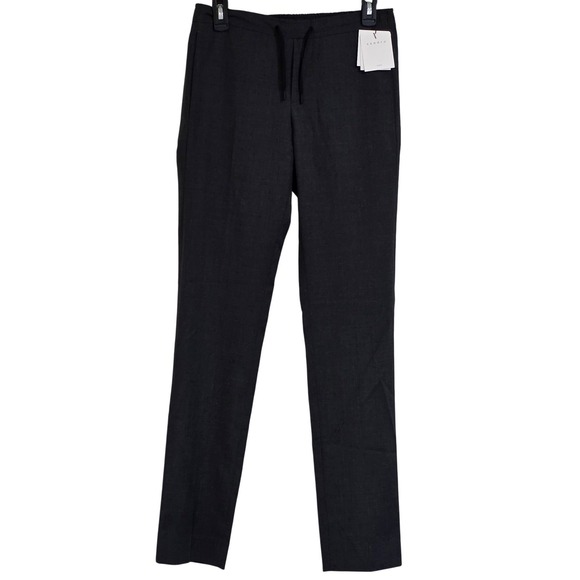Sandro Paris Alpha Tapered Drawstring Pants Men 36 Charcoal Gray Wool Blend New